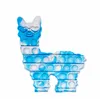 Regalo di Natale lama a forma di alpaca giocattoli push bubble per Tie dye puzzle con dita Gioco in silicone squeezy cartoon antistress Bambini Giocattolo di compleanno per bambini9193261