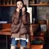 MICOCO Y1021C Korean version of personality zipper design loose bat sleeve light short hooded down jacket women 211221