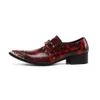 Новая мода металл заостренный носок мужская вечеринка обувь натуральная кожа заклепки человек британский стиль обувь плюс размер мужская обувь