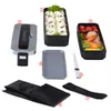 Yemek Takımları Japon Tarzı Basit Bento Kutusu Plastik Öğle Yemeği Kutuları Mikrodalgalar Kozalı Çanta Kaşık Çubukları ile Sofra