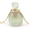 21XL0023 chaîne en acier inoxydable parfum bouteille d'aromathérapie collier pendentif en pierre naturelle