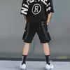 Prowow Summer Style Hip Hop Men's Pants Black Ribbons Streetwear Pockets Shorts Knee Length Sweat Fashion 210716