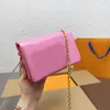 Sweet Girls Soft Puffy Clutch Shoulder Chains Bags For Women All Over Letters Flowers Lady Fashion Brand Pink Black Chain One Side Armpit