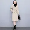 Miscele da donna in lana da donna 2022 Cappotto invernale artigianale in cotone double face di media lunghezza Trench sottile stile coreano in lana senza pilling