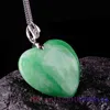 Collana con cuore di giada Ciondolo in pietra 925 Argento naturale Collane con ciondolo Moda Accessori di gioielli di lusso verde Uomo Vera giadeite273q