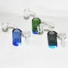 Captadores de cinza de vidro de 2 polegadas com unhas de quartzo de 14mm e 5ml recipientes de silicone recuperador de espessura pyrex ashcatcher para bongos de água de vidro