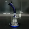 8.3Inch Glass Water Pipe Hookah Bong Recycler Perc Rökning Tobaksbägare Bubblare 14mm Male Joint Bowl Dab Rig