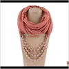 Sombreros, bufandas, guantes, entrega directa, moda 2021, colgante de joyería sólida para mujer, chales y chales de perlas de gasa, accesorios femeninos suaves Cachemira S