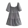 H.SA Women Summer Beach Chiffon Casual Short Sleeve Polka Dot Boho Mini Party Dress Elegant Sundress Vestidos 210417