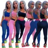 Dames Jogger Pak Zomer Kleding Katoenen Trainingspunten Pullover Tank Top + Leggings Tweedelige Set Yoga Suits Plus Size 2XL Outfits Casual Black Sportswear 5645