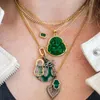 Bouddha mauvais œil coeur rouge vert Collier luxe créatif exquis Vintage Collier éléphant bijoux pendentif à breloque bijoux