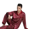 Pijama de seda de alta qualidade Paisley homens camisa de mangas compridas + calças duas peças Sleepwear conjunto plus tamanho pijama casa roupas masculina 211019