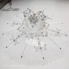 Vuxen Vit Silver Fairy Swan Lake Professionell Ballett Kostym Snow Flakes Pannkaka Tutu Sovande Skönhet Klassisk Tutus BT4011