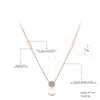 Yikln Trendy Geometric Cuboid Choker Necklace for Women Rose Gold Stainless Steel CZ Cltal Wedding Pendant YN18057チョーカー