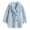 Suit Lapel Loose Fur One Grain Velvet Coat Women's Winter Plus Sizes Large Size High Quality Top Two Piece Pants