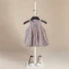新しいファッションキッズドレスプリンセス夏の子供服衣装オーガニックコットンカジュアルラブリーノースリーブベイビーガールズドレスQ0716