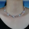 2021 Высокое качество Ожерелье HiP Hip Hop с Bling CZ Miami Cuban Link Change The Tone CZ CZ Choker Ожерелье 16 дюймов 18 дюймов X0509