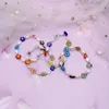 Очарование браслетов Lovoacc Стильные красочные стеклянные цветы Daisy для женщин нерегулярная пресноводная жемчужная эластичная браслет 2021