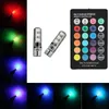 Luz da atmosfera do carro 12V T10 W5W RGB 5050 Bulbos com luz de controle remoto Luzes de estilo automático de iluminação