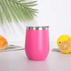 12oz Egg Cup Wine glass Stemless Vacuum Coffee Mugs Stainless steel Insulation Water Bottle With Lid7526283