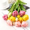 Tulipano in silicone Fiore artificiale Real Touch Bouquet 40CM Fiori decorativi per la casa di lusso Soggiorno Deco Flores Pianta finta 211122