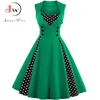 S-4xl Mulheres Robe Retro Vestage Vintage 50s 60s Rockabilly Dot Swing Pin Up Summer Party Vestres