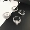 Charm Full Zircon Crystal Обручальное кольцо Мода Дамы Рисовые Бриллианты Обручальные кольца Для Женщин Подарочная Партия Ювелирные Изделия