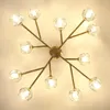 Nordic crystal G9 Copper pendant lamps 12 heads Modern molecular copper lights E27 living room bedroom restaurant chandelier