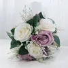 Bouquets de mariée de Style européen, nouvel arrivage, fleurs de mariage violet/rose/ivoire