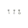 Gemma Labbro Stud lage Helix Tragus Cristallo trasparente Orecchino Labret Piercing Orecchino BAR Filettatura interna 16G Anello con diamanti per labbra Lotto Acciaio5698124