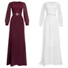 Etnische kleding vrouwen chiffon moslim maxi jurk lange mouw avondjurken Dubai Turkse kaftan abaya elegante slanke partij