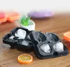 4 Cell Diamond Ice Cube Tray,Bar Tools Easy Release Silicone Mold,Candy Mould, for Whiskey,Cocktails and Juice Beverages,Black SN2231