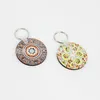 Sublimation Blank Wooden Keychain Pendant Heat Transfer Round Keychain Key Chain Luggage Decoration Keyring DIY Gift