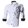 Jeansian мужские модные платья рубашки повседневные с длинным рукавом Slim Fit Tatoo стильный Z030 210708