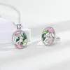 Örhängen Halsband Rong Creative Elliptical Flowers Färgad Emalj Paint Lim Set Auger Ring Pendant
