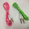 1M Colorful 3.5mm Male to Male Braided Fabric Audio AUX Cable