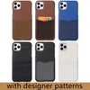 أفضل حالات هاتف المصمم الجلدي لأجهزة iPhone 14 Pro Max 13 12 Mini 11 XS XR X 14Plus Fashion Brint Back Cover Back Cover Pocket With Mobile Shell Pocket مع Box