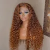 Peruca Curly 360lace Frontal Human Hair Wigs para mulheres cor marrom