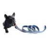 Unique Style Paws Christmas Dog Collar en Leash Set Designer Blue Fluwelen Verstelbare Halsbanden voor Big Dog 210712