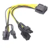 2021 6-Pin-auf-Dual-8-Pin-Kabel 8-Pin-PCI-Express-Stecker auf 2 x PCIe 8 (6+2) Pin-Buchse Grafikkarte PCI-e VGA Splitter Hub Stromkabel