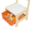 Dining Room Furniture Children's Wooden And Chair Set With Two Storage Bags (One Table &Two desk)