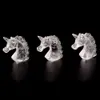 1pc Natural Clear Quartz Crystal Unicorn Inredning Specimen Hand Carved Horse Head Figurine