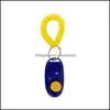 Formation de chien Fournitures d'obéissance Pet Home Garden Bouton Clicker Sound Trainer avec bracelet Cliquez sur Outil Guide d'aide Animaux Chiens Lle10572 Drop