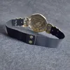 Belts Women039s golden lion head metal round buckle exaggerated elastic black gold belt J05267682248