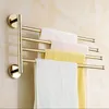 Handtuchhalter und kurze 2–4 drehbare Stangen, Kupfer-Wand-Badezimmer-Rack, Gold-Halter, Kleiderbügel