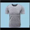 T-shirts Tees S Vêtements Vêtements Drop Delivery 2021 T-shirt à manches courtes pour hommes Slim Solid Color Sports Running Fitness Séchage rapide Round N