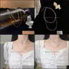 Chokers halsband hänger smycken Individuella simulerade pärlor Dubbelskikt för kvinnor Sexpärlor Beautif Short Halsband Y0309 Drop Leverans