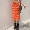 HARAJUKU Floral Y2K Kawaii Długie spódnice Kobiety vintage retro estetyczne spódnice lata 90. Summer