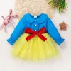 vestiti per bambini ragazze Dot Bow vestito infantile bambino filato netto pizzo maglia abiti da principessa moda estate primavera autunno abbigliamento per bambini