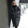 [EAM] abrigo largo de gran tamaño con capucha y acolchado de algodón, Parkas holgadas de manga larga para mujer, moda Otoño Invierno JD1210 211007